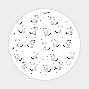 Dog illustration with dots Magnet